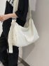 Large Hobo Bag Minimalist With Zipper Adjustable Strap