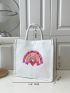 Medium Shopper Bag Heart & Star Graphic Preppy