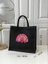 Medium Shopper Bag Heart & Star Graphic Preppy