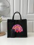 Medium Shopper Bag Heart & Star Graphic Preppy