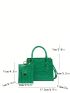 Embossed Detail Square Bag With Coin Purse Minimalist