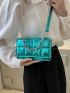 Mini Flap Square Bag Embossed Detail Metallic Funky