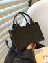 Mini Square Bag Crocodile Embossed Double Handle