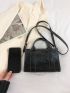 Mini Square Bag Crocodile Embossed Double Handle