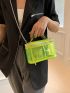 Minimalist Bucket Bag Zipper Neon Green Funky, Clear Bag