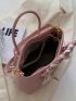 Twilly Scarf Decor Square Bag Small Pink Double Handle