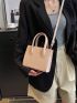 Mini Square Bag Litchi Embossed Baby Pink Fashionable For Daily
