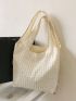 Small Shoulder Tote Bag Beige Minimalist For Daily