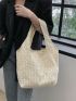 Small Shoulder Tote Bag Beige Minimalist For Daily