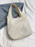 Small Shoulder Tote Bag Beige Minimalist For Daily