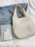 Small Shoulder Tote Bag Beige Minimalist For Daily