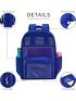 Heavy Duty Semi-Transparent Mesh Backpack, See Through College Backpack with Padded Shoulder Straps for Swimming, Outdoor Sports