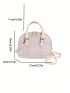 Small Dome Bag Ombre Plaid Pattern Double Handle Zipper PU