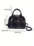 Small Dome Bag Plaid Pattern Double Handle For Daily