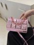 Mini Square Bag Chain Decor Flap Adjustable Strap