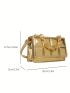 PU Square Bag Chain Decor Flap Adjustable Strap Mini