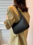 Minimalist Hobo Bag PU Beige Zipper