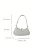 Crocodile Embossed Baguette Bag PU Button Decor