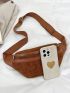 Polyester Fanny Pack Zipper Adjustable Strap White Minimalist