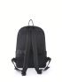 Polyamide Classic Backpack Metal Decor Zip Front Adjustable Strap Side Pocket Medium