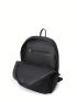 Polyamide Classic Backpack Metal Decor Zip Front Adjustable Strap Side Pocket Medium