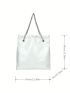 Chain Strap Shoulder Tote Bag PU Eyelet Detail