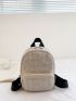 PU Classic Backpack Studded Decor Small Zip Front Adjustable Strap