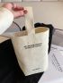 Mini Bucket Bag Polyester Letter Graphic No-closure Minimalist