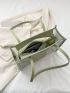 Contrast Binding Square Bag Double Handle Clear PVC