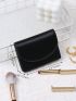 Black Classic Card Holder Flap PU