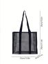 Hollow Out Shopper Bag No-closure Double Handle Minimalist