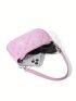 Small Zipper Square Bag Fashionable Rhinestone Decor