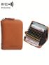 Genuine Leather Letter Graphic Card Holder