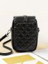 Quilted Phone Wallet Black PU