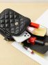 Quilted Phone Wallet Black PU