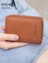 Genuine Leather Letter Graphic Card Holder