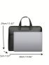 Black Classic Briefcase Minimalist Double Handle Zipper PU