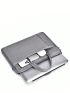 Gray Classic Briefcase Minimalist Double Handle Zipper Polyester