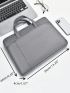 Gray Classic Briefcase Minimalist Double Handle Zipper Polyester