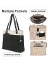 Women Laptop Tote Bag with 15.6 Inch Computer Compartment Zipper Pockets Large Capacity Canvas Shoulder Handbag Purse