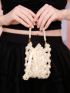 MOD Mini Bucket Bag Pearl Beaded Design Drawstring Detail