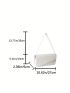 Irregular Flap Baguette Bag PU Stitch Detail White