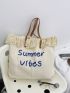 Stylish And Versatile Letter Large Capacity Shoulder Tote Bag