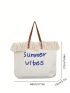 Stylish And Versatile Letter Large Capacity Shoulder Tote Bag