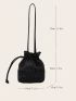 Mini Minimalist Ruched Bag Drawstring Design Black