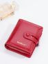 Letter Graphic Small Wallet Snap Button Red