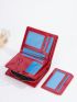 Letter Graphic Small Wallet Snap Button Red