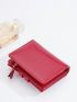 Letter Graphic Small Wallet Snap Button Red