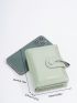 Letter Graphic Small Wallet Snap Button Green