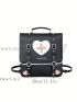 Women's Cute Design Backpack, Flap Handbag Buckle & Studded Decor, Trendy Bag For School